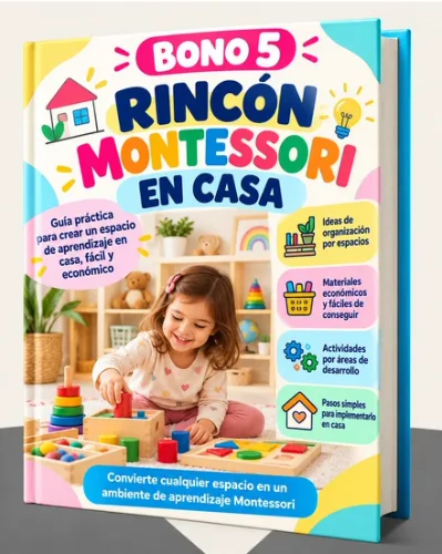 Mockup del bono 5: Rincón Montessori en Casa